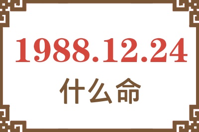 1988年12月24日出生是什么命？