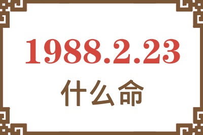 1988年2月23日出生是什么命？