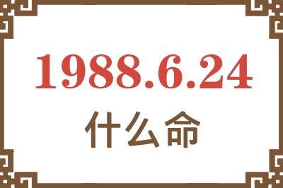 1988年6月24日出生是什么命？