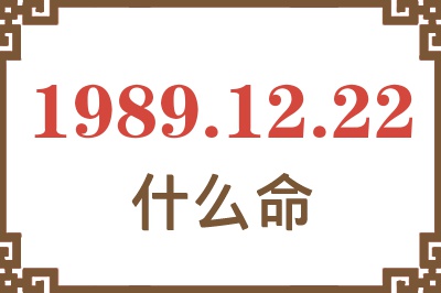 1989年12月22日出生是什么命？