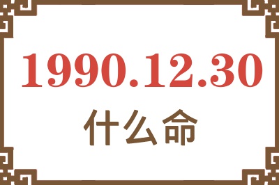 1990年12月30日出生是什么命？