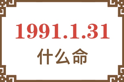 1991年1月31日出生是什么命？