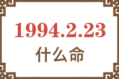 1994年2月23日出生是什么命？