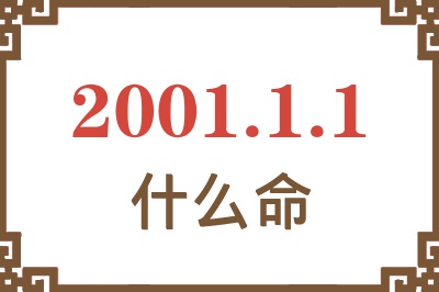 2001年1月1日出生是什么命？