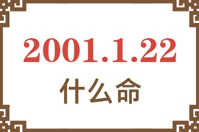 2001年1月22日出生是什么命？