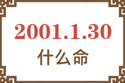 2001年1月30日出生是什么命？