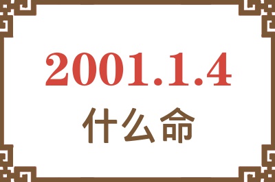 2001年1月4日出生是什么命？