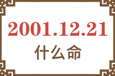 2001年12月21日出生是什么命？