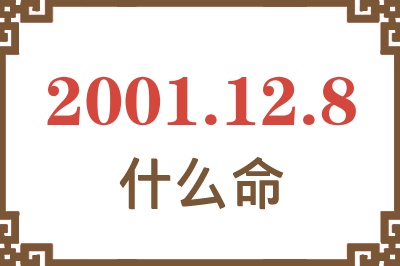 2001年12月8日出生是什么命？