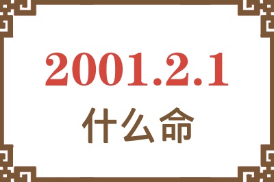 2001年2月1日出生是什么命？