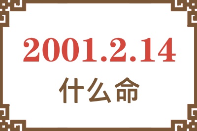 2001年2月14日出生是什么命？