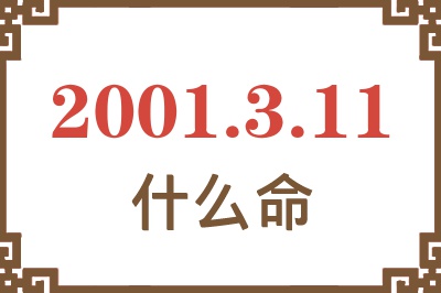 2001年3月11日出生是什么命？