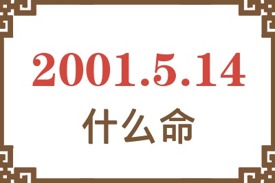 2001年5月14日出生是什么命？