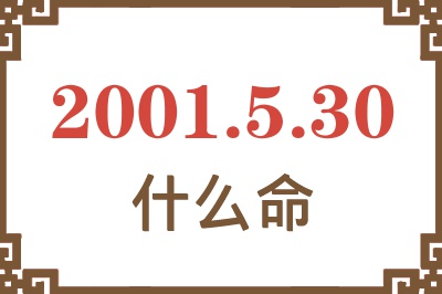 2001年5月30日出生是什么命？