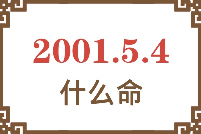 2001年5月4日出生是什么命？