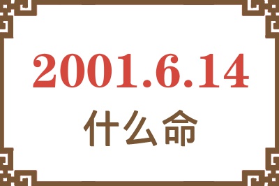 2001年6月14日出生是什么命？