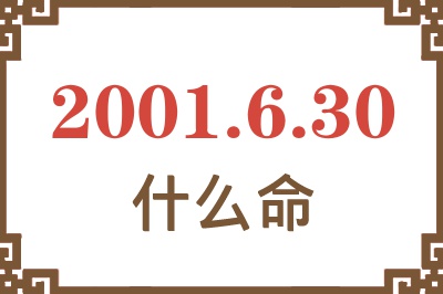 2001年6月30日出生是什么命？