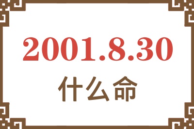 2001年8月30日出生是什么命？