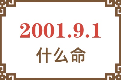 2001年9月1日出生是什么命？