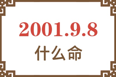 2001年9月8日出生是什么命？