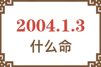 2004年1月3日出生是什么命？