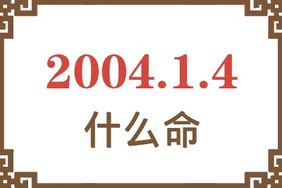 2004年1月4日出生是什么命？