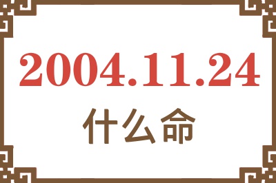 2004年11月24日出生是什么命？