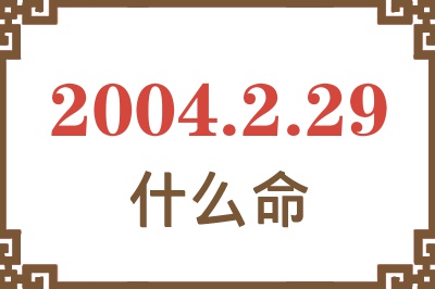 2004年2月29日出生是什么命？