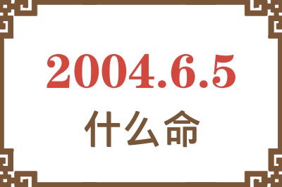 2004年6月5日出生是什么命？