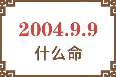 2004年9月9日出生是什么命？