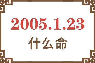 2005年1月23日出生是什么命？