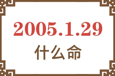 2005年1月29日出生是什么命？