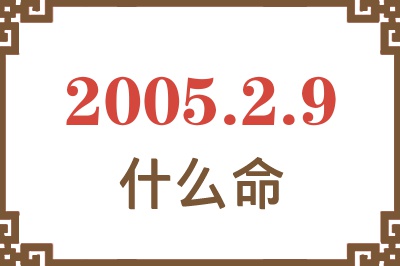 2005年2月9日出生是什么命？