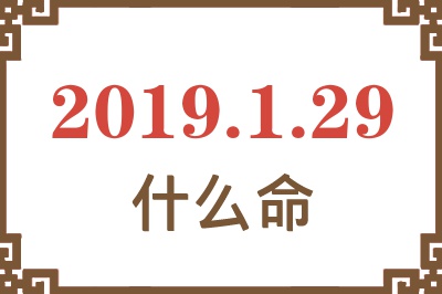 2019年1月29日出生是什么命？