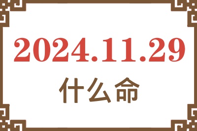 2024年11月29日出生是什么命？