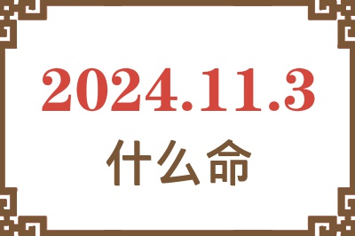 2024年11月3日出生是什么命？