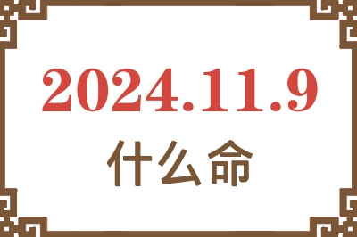 2024年11月9日出生是什么命？