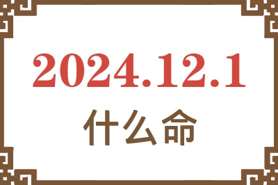 2024年12月1日出生是什么命？