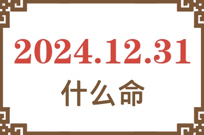 2024年12月31日出生是什么命？