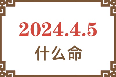 2024年4月5日出生是什么命？