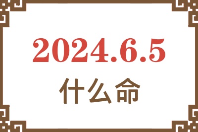 2024年6月5日出生是什么命？