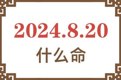 2024年8月20日出生是什么命？