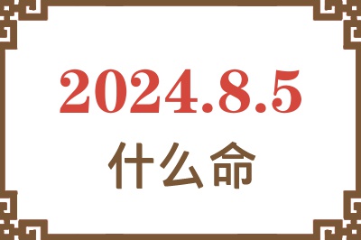 2024年8月5日出生是什么命？