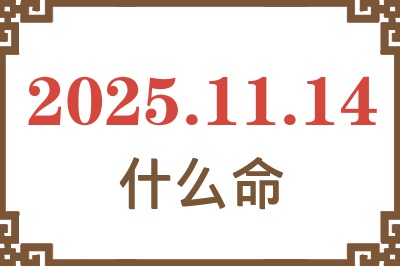 2025年11月14日出生是什么命？