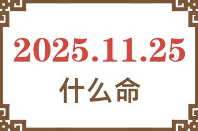 2025年11月25日出生是什么命？