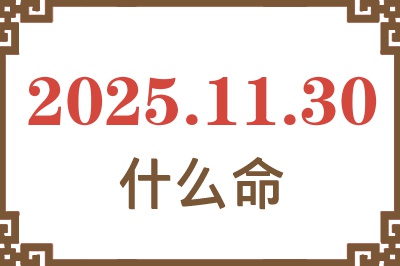 2025年11月30日出生是什么命？