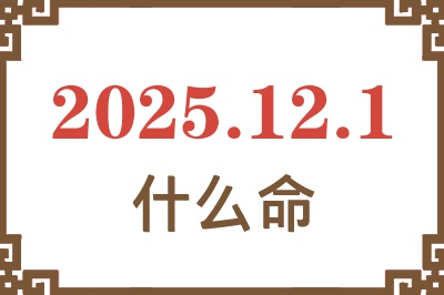 2025年12月1日出生是什么命？