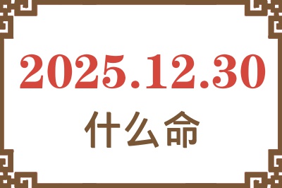 2025年12月30日出生是什么命？