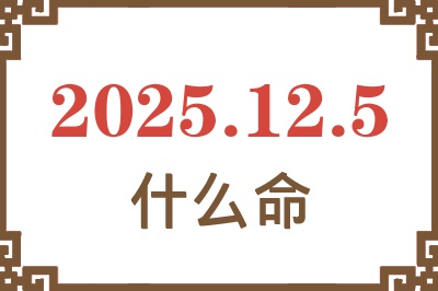 2025年12月5日出生是什么命？