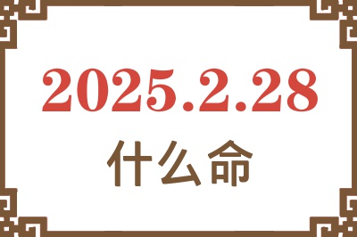 2025年2月28日出生是什么命？